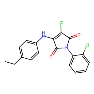 3-chloro-1-(2-chlorophenyl)-4-((4-ethylphenyl)amino)-1H-pyrrole-2,5-dione structure
