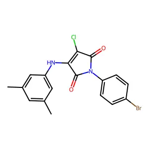 1-(4-bromophenyl)-3-chloro-4-((3,5-dimethylphenyl)amino)-1H-pyrrole-2,5-dione structure