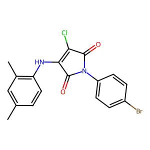 1-(4-bromophenyl)-3-chloro-4-((2,4-dimethylphenyl)amino)-1H-pyrrole-2,5-dione structure