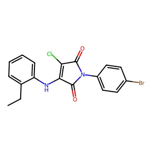 1-(4-bromophenyl)-3-chloro-4-((2-ethylphenyl)amino)-1H-pyrrole-2,5-dione structure