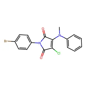 1-(4-bromophenyl)-3-chloro-4-(methyl(phenyl)amino)-1H-pyrrole-2,5-dione structure