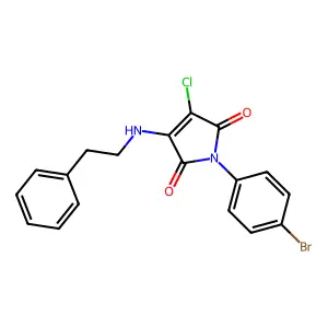 1-(4-bromophenyl)-3-chloro-4-[(2-phenylethyl)amino]-1H-pyrrole-2,5-dione structure