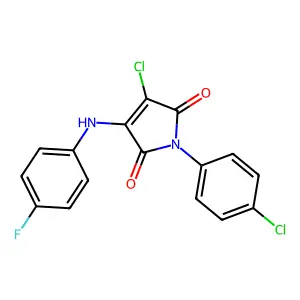 3-chloro-1-(4-chlorophenyl)-4-((4-fluorophenyl)amino)-1H-pyrrole-2,5-dione structure