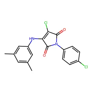 3-chloro-1-(4-chlorophenyl)-4-((3,5-dimethylphenyl)amino)-1H-pyrrole-2,5-dione structure