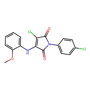 3-chloro-1-(4-chlorophenyl)-4-((2-methoxyphenyl)amino)-1H-pyrrole-2,5-dione structure