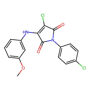 3-chloro-1-(4-chlorophenyl)-4-((3-methoxyphenyl)amino)-1H-pyrrole-2,5-dione structure