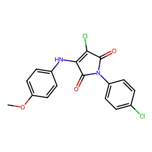3-chloro-1-(4-chlorophenyl)-4-((4-methoxyphenyl)amino)-1H-pyrrole-2,5-dione structure