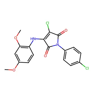 3-chloro-1-(4-chlorophenyl)-4-((2,4-dimethoxyphenyl)amino)-1H-pyrrole-2,5-dione structure