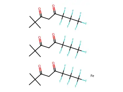 Tris(6,6,7,7,8,8,8-heptafluoro-2,2-dimethyloctane-3,5-dione);iron structure