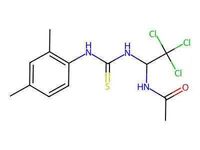 N-[2,2,2-trichloro-1-[(2,4-dimethylphenyl)carbamothioylamino]ethyl]acetamide structure