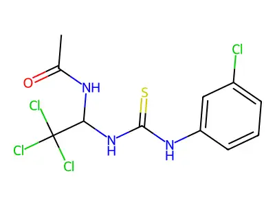 N-[2,2,2-trichloro-1-[(3-chlorophenyl)carbamothioylamino]ethyl]acetamide structure