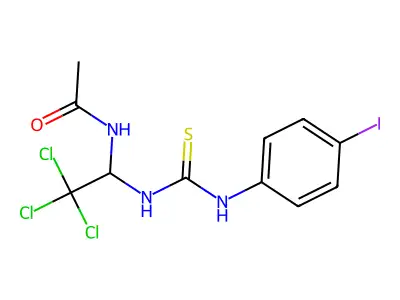 N-[2,2,2-trichloro-1-[(4-iodophenyl)carbamothioylamino]ethyl]acetamide structure