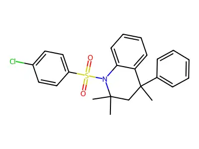 1-(4-chlorophenyl)sulfonyl-2,2,4-trimethyl-4-phenyl-3H-quinoline structure