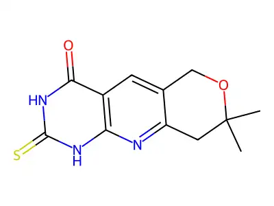 7,7-Dimethyl-2-thioxo-1,2,3,5,7,8-hexahydro-6-oxa-1,3,9-triaza-anthracen-4-one structure