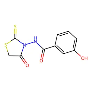 3-hydroxy-N-(4-oxo-2-thioxo-1,3-thiazolidin-3-yl)benzamide structure