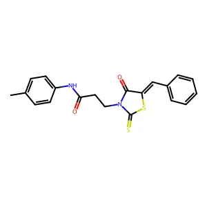 (Z)-3-(5-benzylidene-4-oxo-2-thioxothiazolidin-3-yl)-N-(p-tolyl)propanamide structure