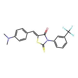 (5Z)-5-[4-(dimethylamino)benzylidene]-2-thioxo-3-[3-(trifluoromethyl)phenyl]-1,3-thiazolidin-4-one structure