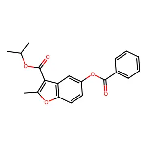 Isopropyl 5-(benzoyloxy)-2-methylbenzofuran-3-carboxylate structure