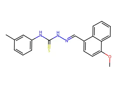 4-methoxy-1-naphthaldehyde N-(3-methylphenyl)thiosemicarbazone structure