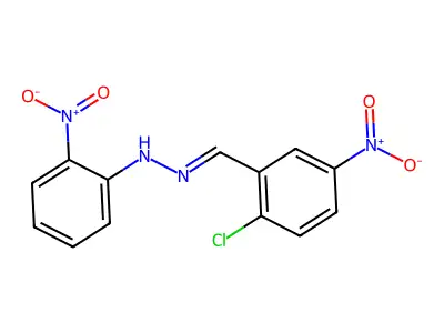 N-[(E)-(2-chloro-5-nitrophenyl)methylideneamino]-2-nitroaniline structure