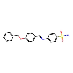 (E)-4-((4-(benzyloxy)benzylidene)amino)benzenesulfonamide structure