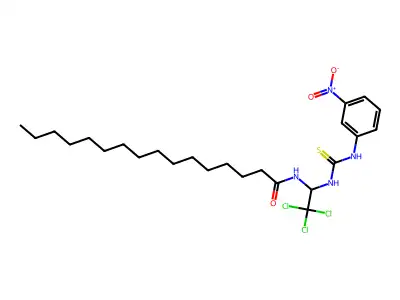 N-(2,2,2-Trichloro-1-(((3-nitroanilino)carbothioyl)amino)ethyl)hexadecanamide structure