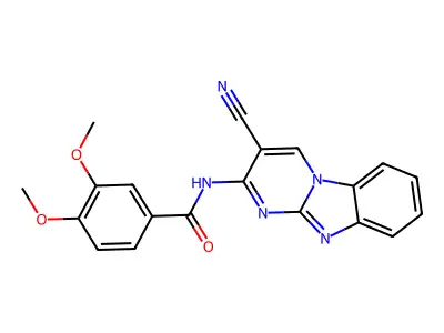 N-(3-Cyanopyrimido(1,2-A)benzimidazol-2-YL)-3,4-dimethoxybenzamide structure