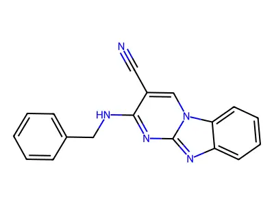 2-(Benzylamino)pyrimido[1,2-a]benzimidazole-3-carbonitrile structure