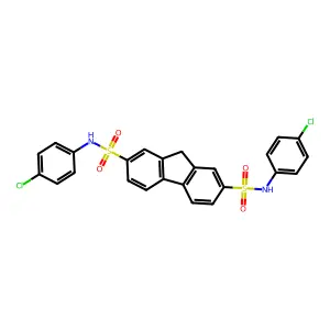 N(2),N(7)-Bis(4-chlorophenyl)-9H-fluorene-2,7-disulfonamide structure
