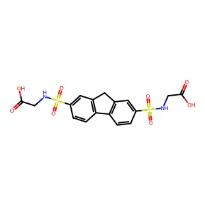 (((7-(((Carboxymethyl)amino)sulfonyl)-9H-fluoren-2-YL)sulfonyl)amino)acetic acid structure