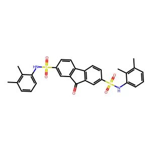 N(2),N(7)-Bis(2,3-dimethylphenyl)-9-oxo-9H-fluorene-2,7-disulfonamide structure