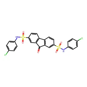 N(2),N(7)-Bis(4-chlorophenyl)-9-oxo-9H-fluorene-2,7-disulfonamide structure