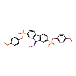 bis(4-methoxyphenyl) 9-(hydroxyimino)-9H-fluorene-2,7-disulfonate structure