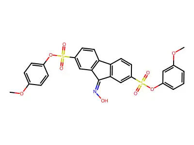 2-(3-MEO-PH) 7-(4-METHOXYPHENYL) 9-(HYDROXYIMINO)-9H-FLUORENE-2, structure