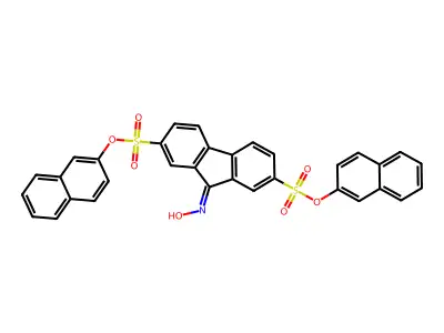 DI(2-Naphthyl) 9-(hydroxyimino)-9H-fluorene-2,7-disulfonate structure