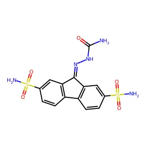 [(2,7-Disulfamoylfluoren-9-ylidene)amino]urea structure