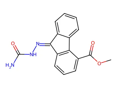 Methyl 9-(carbamoylhydrazinylidene)fluorene-4-carboxylate structure
