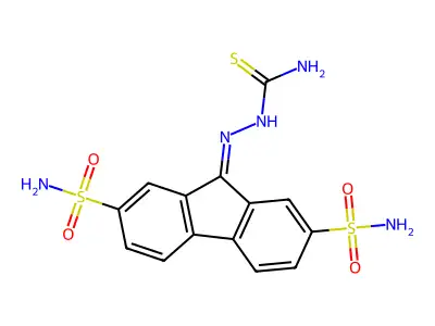 9-((Aminocarbothioyl)hydrazono)-9H-fluorene-2,7-disulfonamide structure