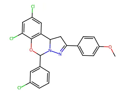 7,9-DI-CL-5-(3-CL-PH)-2-(4-Meo-PH)-1,10B-dihydropyrazolo(1,5-C)(1,3)benzoxazine structure