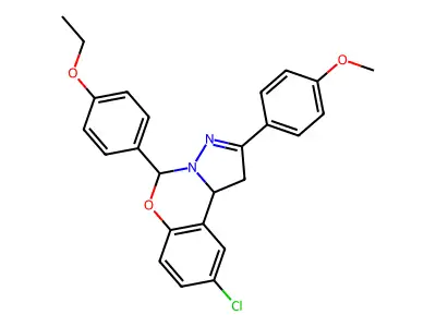 9-CL-5-(4-Ethoxy-PH)-2-(4-meo-PH)-1,10B-dihydropyrazolo(1,5-C)(1,3)benzoxazine structure