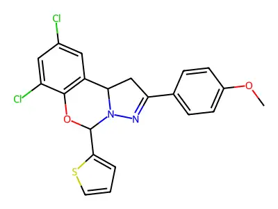 7,9-DI-CL-2-(4-Meo-PH)5-(2-thienyl)-1,10B-dihydropyrazolo(1,5-C)(1,3)benzoxazine structure