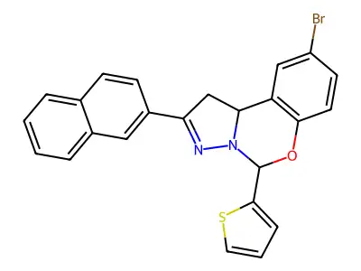 9-BR-2-(2-Naphthyl)-5-(2-thienyl)-1,10B-dihydropyrazolo(1,5-C)(1,3)benzoxazine structure