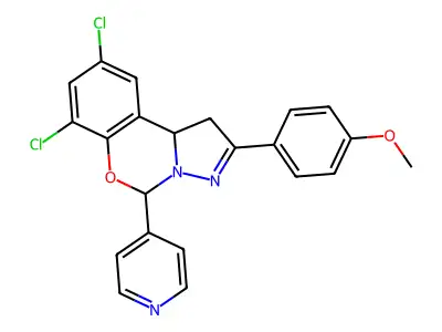 7,9-DICHLORO-2-(4-METHOXYPHENYL)-5-(4-PYRIDINYL)-1,10B-DIHYDROPYRAZOLO[1,5-C][1,3]BENZOXAZINE structure