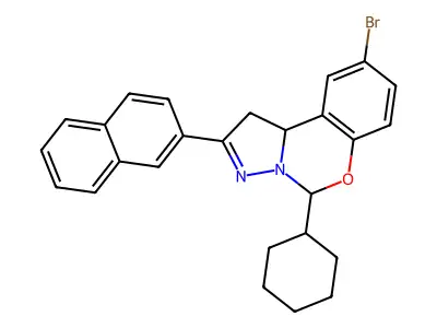 9-Bromo-5-cyclohexyl-2-(2-naphthyl)-1,10B-dihydropyrazolo(1,5-C)(1,3)benzoxazine structure