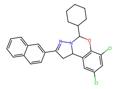 7,9-DI-CL-5-Cyclohexyl-2(2-naphthyl)1,10B-dihydropyrazolo(1,5-C)(1,3)benzoxazine structure