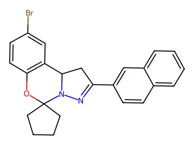 9-Bromo-2-(naphthalen-2-yl)-1,10b-dihydrospiro[benzo[e]pyrazolo[1,5-c][1,3]oxazine-5,1'-cyclopentane] structure