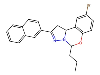 9-Bromo-2-(2-naphthyl)-5-propyl-1,10B-dihydropyrazolo(1,5-C)(1,3)benzoxazine structure