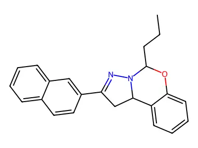 2-(2-Naphthyl)-5-propyl-1,10B-dihydropyrazolo(1,5-C)(1,3)benzoxazine structure