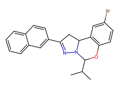 9-Bromo-5-isopropyl-2-(2-naphthyl)-1,10B-dihydropyrazolo(1,5-C)(1,3)benzoxazine structure