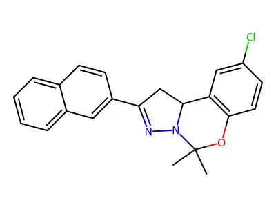 9-CL-5,5-Dimethyl-2-(2-naphthyl)-1,10B-dihydropyrazolo(1,5-C)(1,3)benzoxazine structure